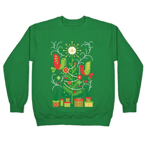 Vintage Christmas Tree Decorating Crewneck Sweatshirt